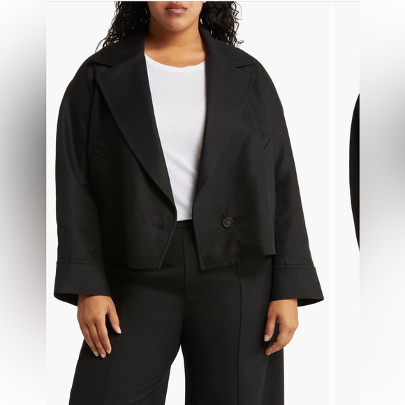 Vince Lightweight Cotton & Linen Blazer‎ black jacket coat women’s 2X NWT - Picture 1 of 4